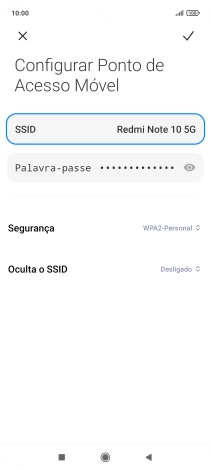 Prima Palavra-passe e introduza a password pretendida.