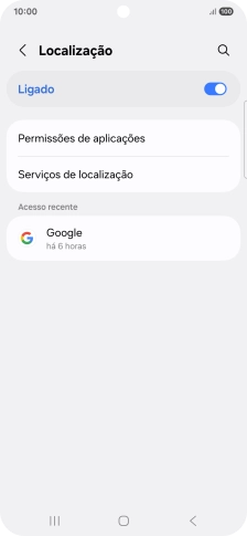 Prima Permissões de aplicações.