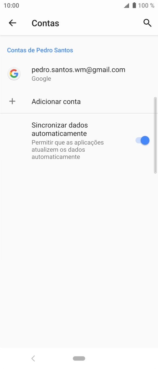 Prima Adicionar conta.