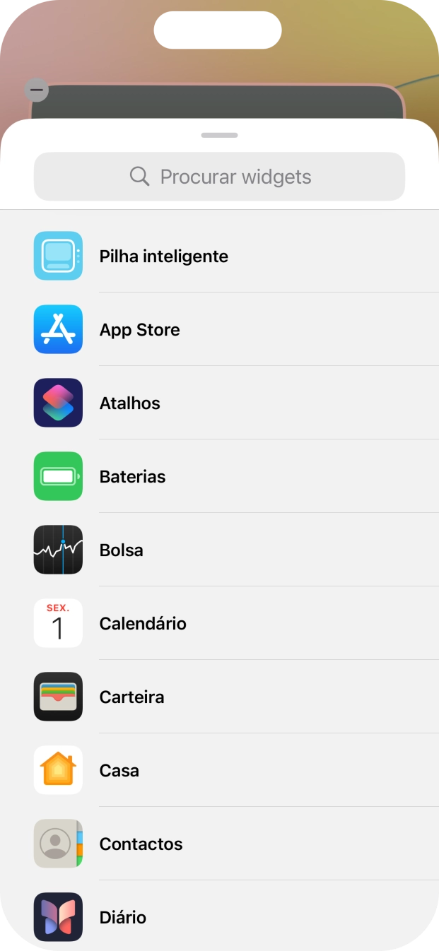 Prima o widget pretendido.