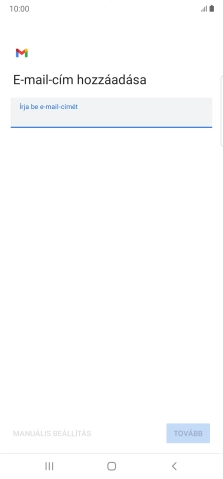 Kattints az „Írja be e-mail-címét” alatti mezőre, és írd be az e-mail címedet.
