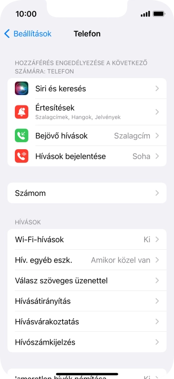 Válaszd a Hívásvárakoztatás lehetőséget.
