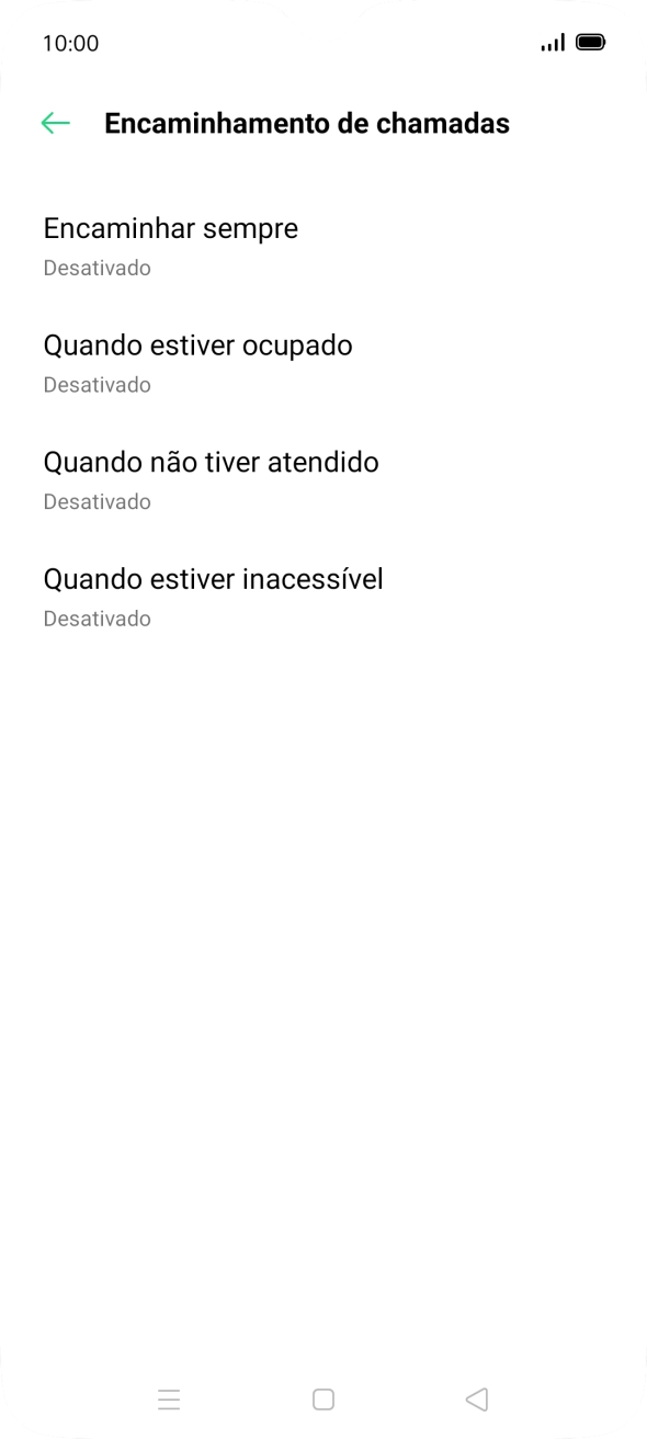 Prima o tipo de desvio pretendido.