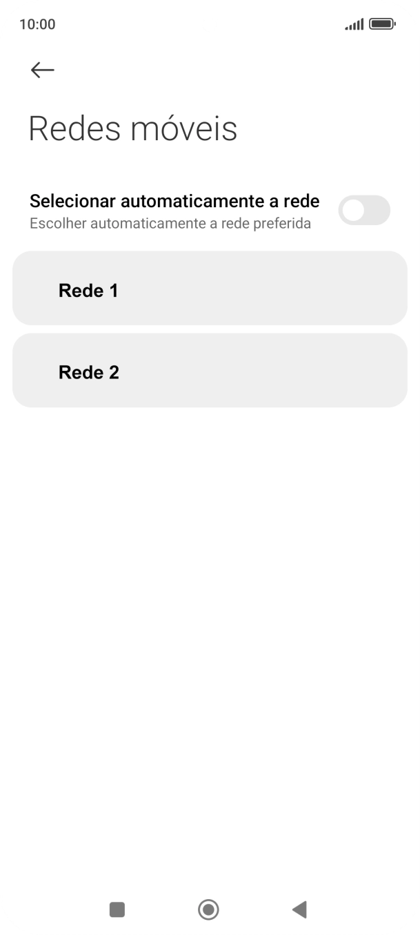 Prima a rede pretendida.