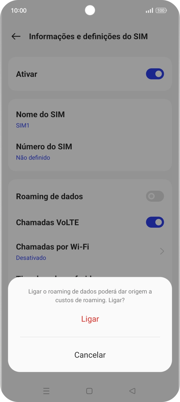 Se ativar a função, prima Ligar.