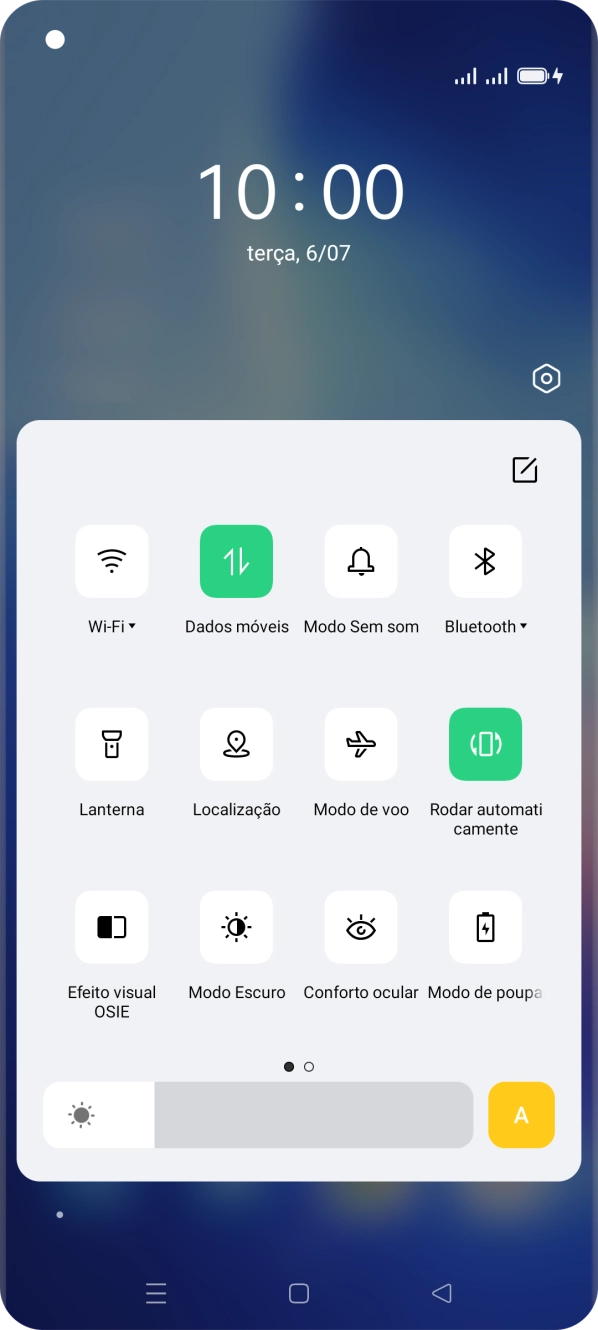 Prima o ícone de definições.