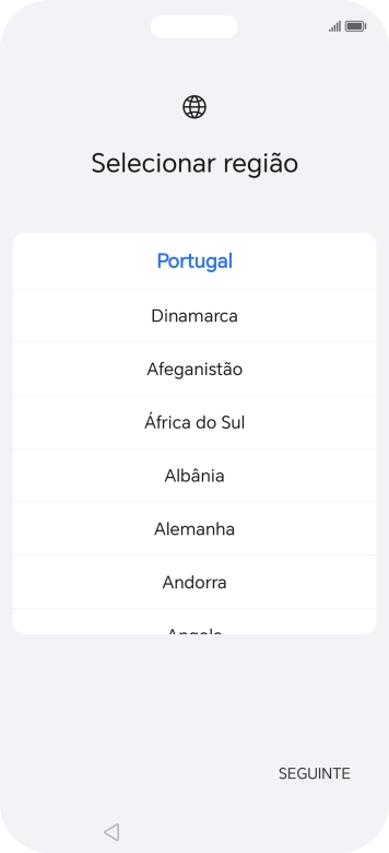 Prima a área ou país pretendido.