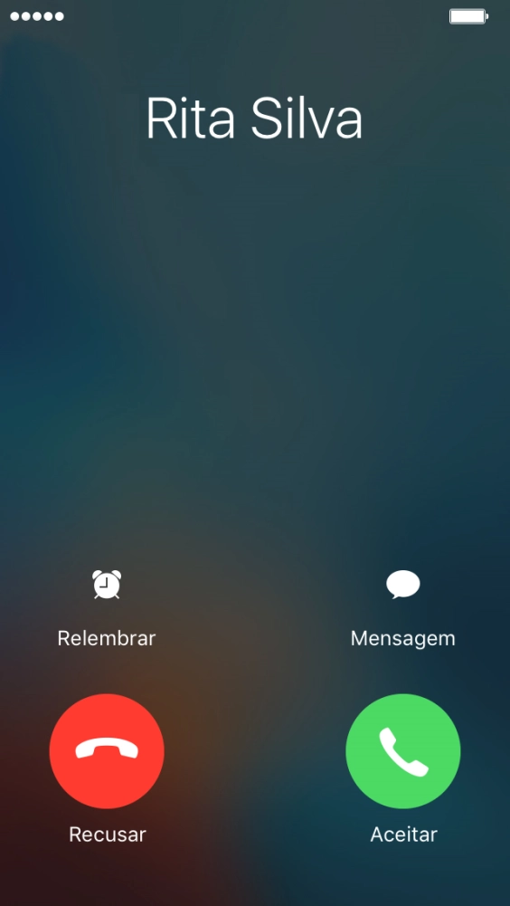 Se o bloqueio de ecrã estiver desativado, prima Aceitar.