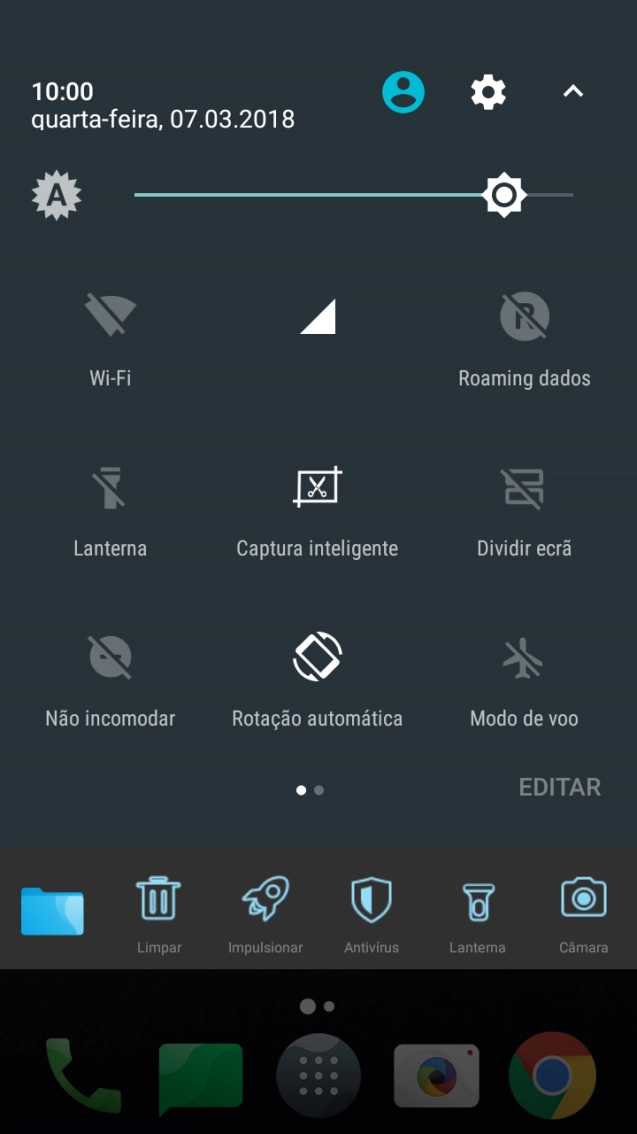 Prima o ícone de definições.