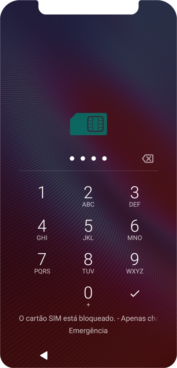 Se necessário, introduza o código PIN e prima o ícone para aceitar.