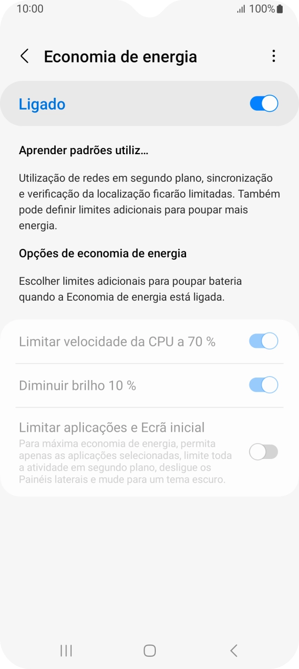 Prima a tecla de início para terminar e voltar ao ecrã inicial.