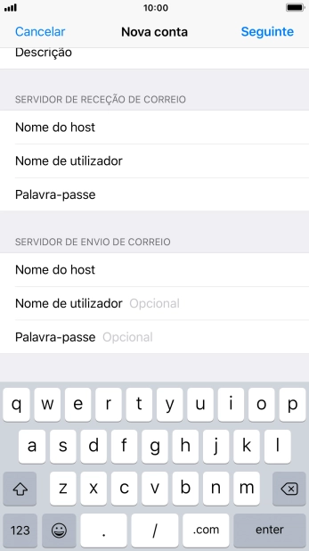 Prima Nome de utilizador e introduza o nome de utilizador no servidor de envio do seu fornecedor de e-mail.