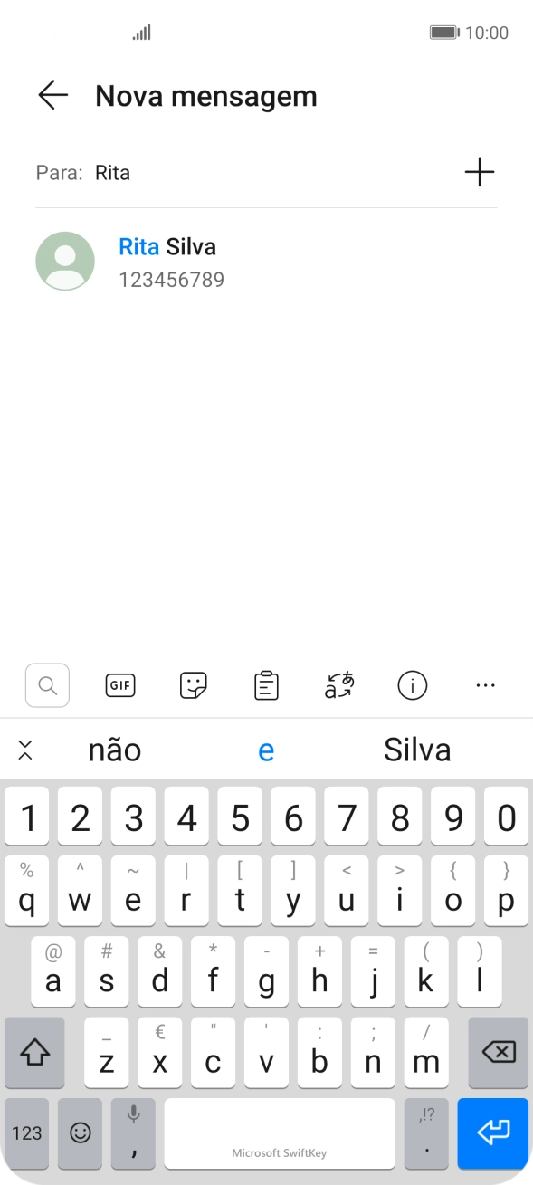 Prima o contacto pretendido.