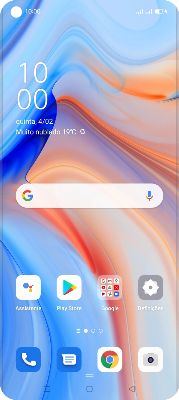 Quando o ícone de bateria em carregamento for mostrado no ecrã, a bateria está em carregamento.