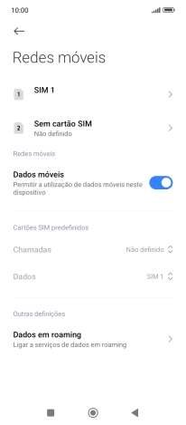 Prima o nome do cartão SIM.