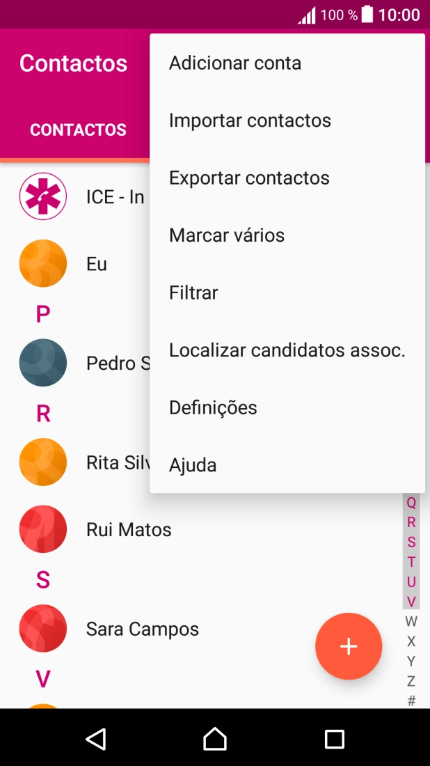 Prima Importar contactos.