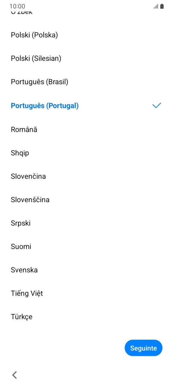 Prima o idioma pretendido.