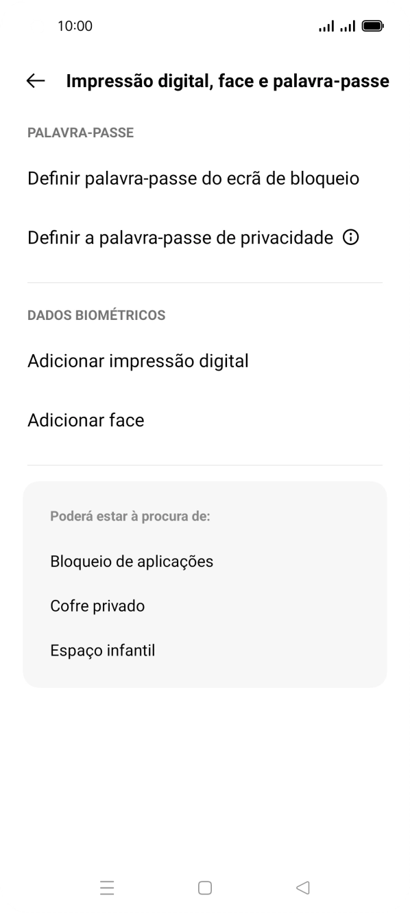 Prima Adicionar impressão digital.