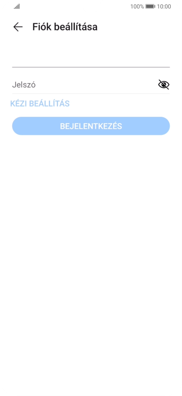 Kattints a Jelszó mezőre, és írd be az e-mail-fiókodhoz tartozó jelszót.