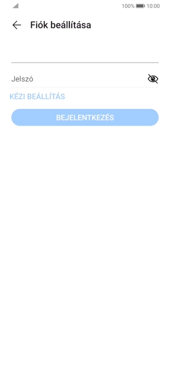 Kattints a Jelszó mezőre, és írd be az e-mail-fiókodhoz tartozó jelszót.