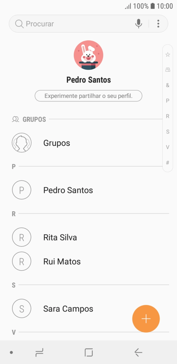 Prima o ícone de menu.