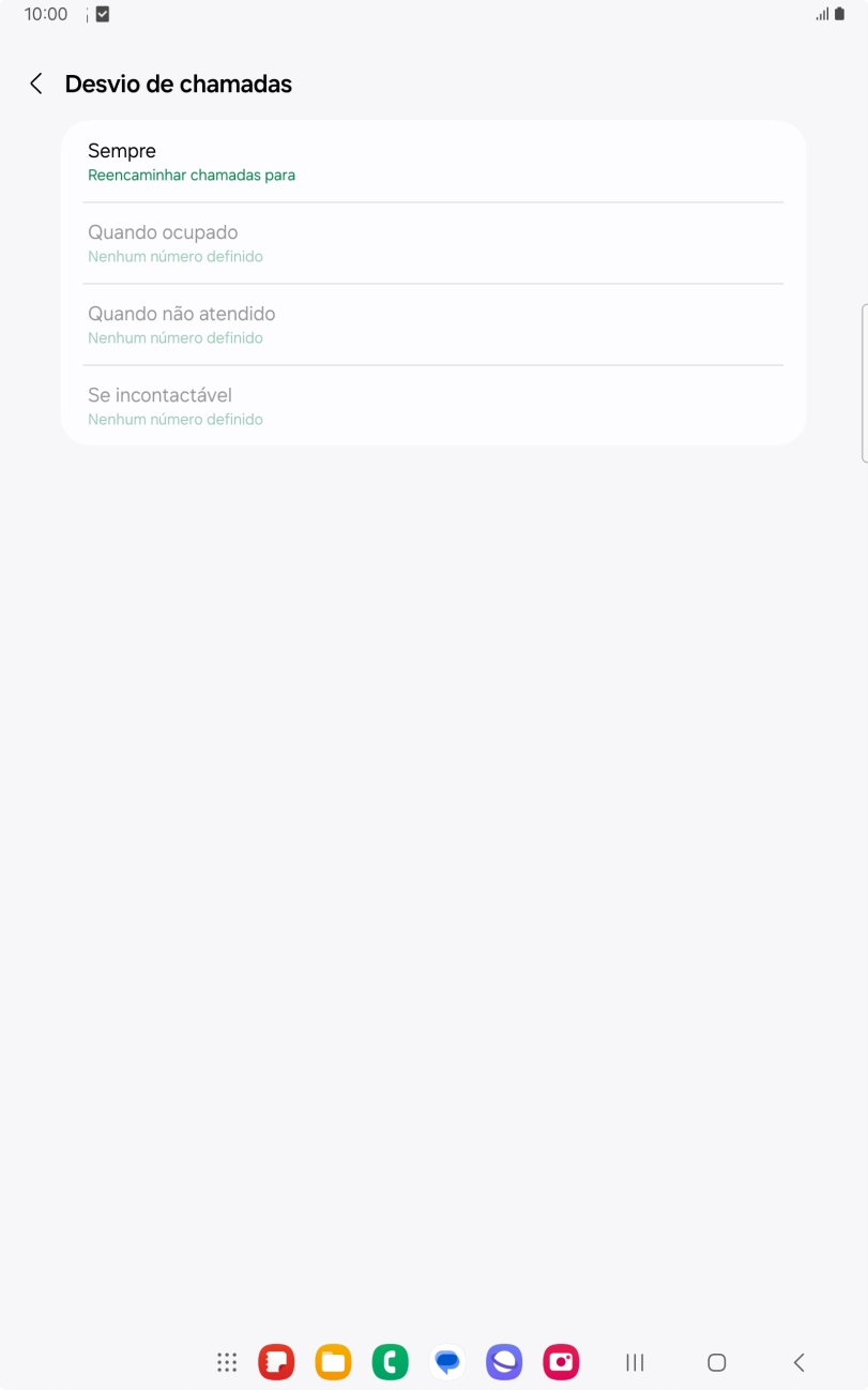 Prima o tipo de desvio pretendido.