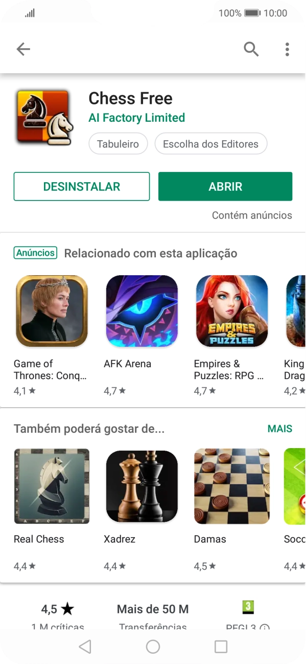 Prima a tecla de início para terminar e voltar ao ecrã inicial.