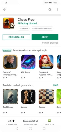 Prima a tecla de início para terminar e voltar ao ecrã inicial.
