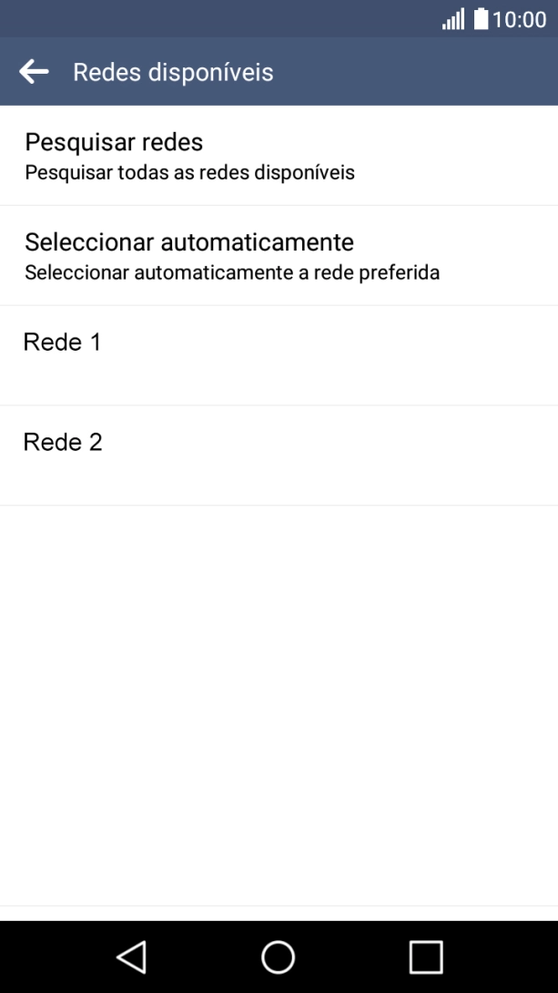 Prima a rede pretendida.