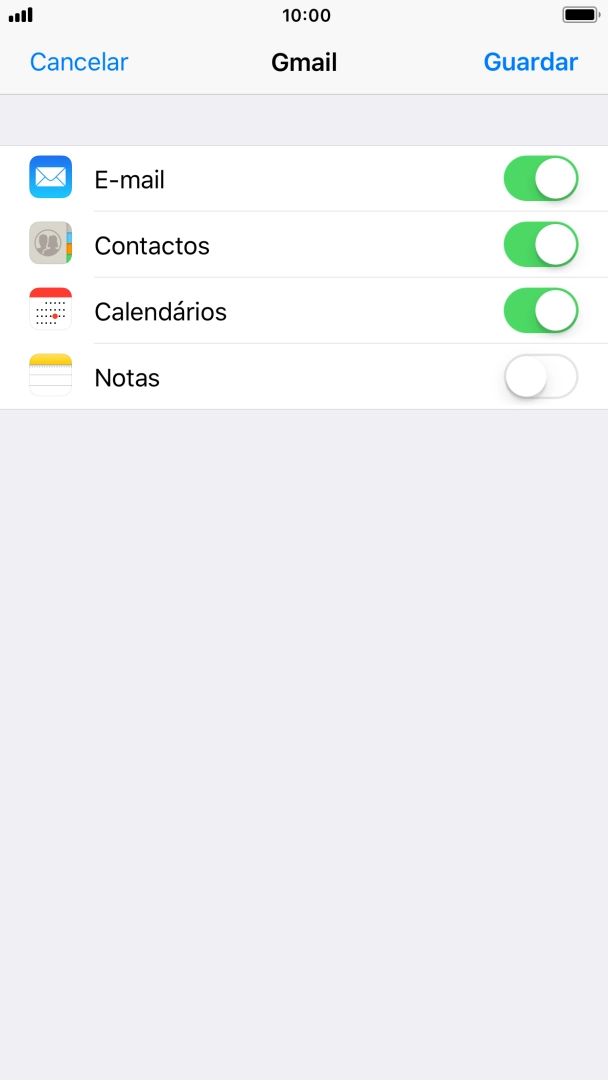 Se o ecrã mostrar esta imagem, a sua conta foi identificada e configurada automaticamente. Siga as indicações no ecrã para introduzir informações adicionais e concluir a configuração.