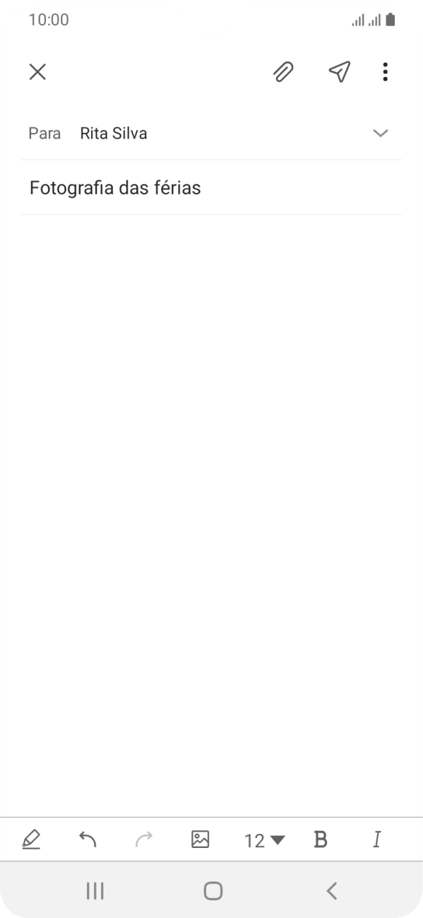 Prima o campo de escrita e escreva o texto do e-mail.