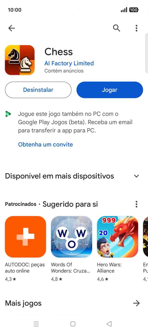 Prima a tecla de início para terminar e voltar ao ecrã inicial.