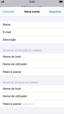 Prima Palavra-passe e introduza a password da sua conta de e-mail na Vodafone.