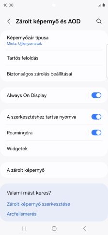 Válaszd a Képernyőzár típusa lehetőséget, és írd be az extra képernyőzárkódot, amit korábban már beállítottál.