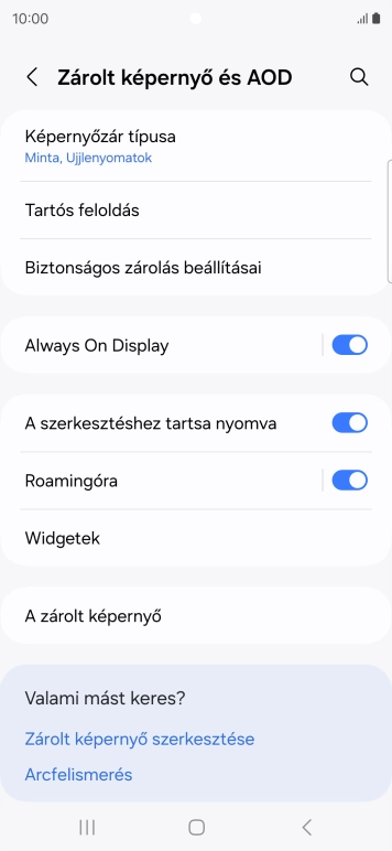 Válaszd a Képernyőzár típusa lehetőséget, és írd be az extra képernyőzárkódot, amit korábban már beállítottál.