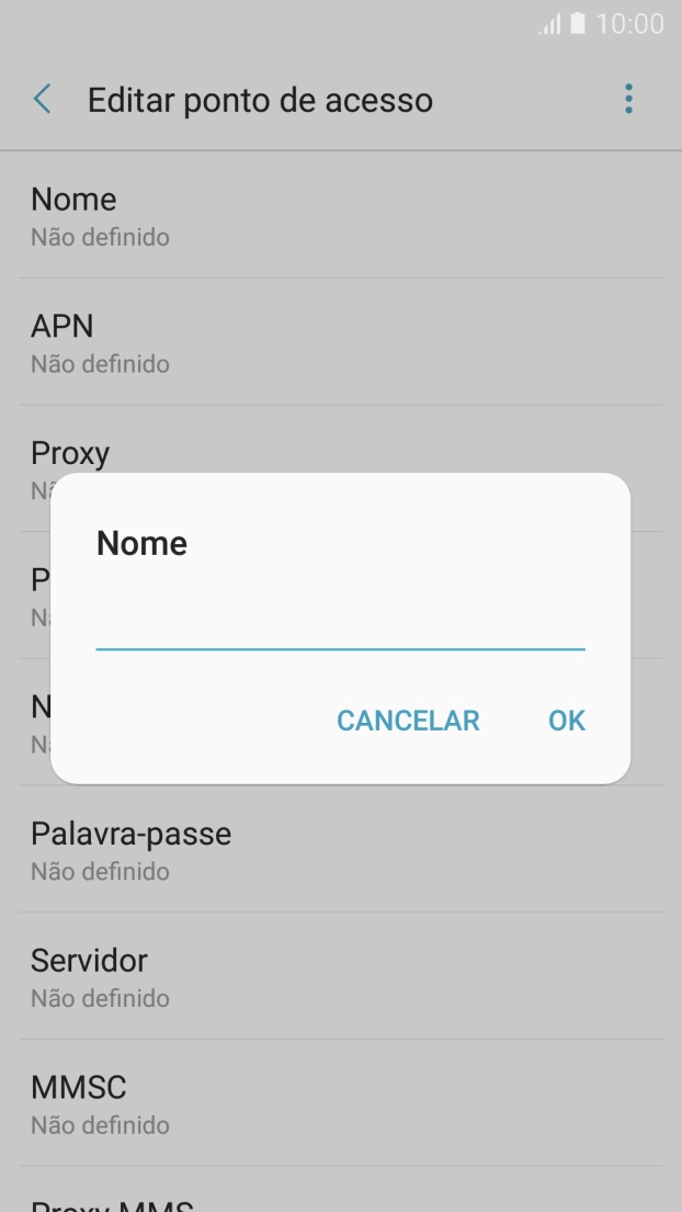 Introduza Vodafone Internet e prima OK.