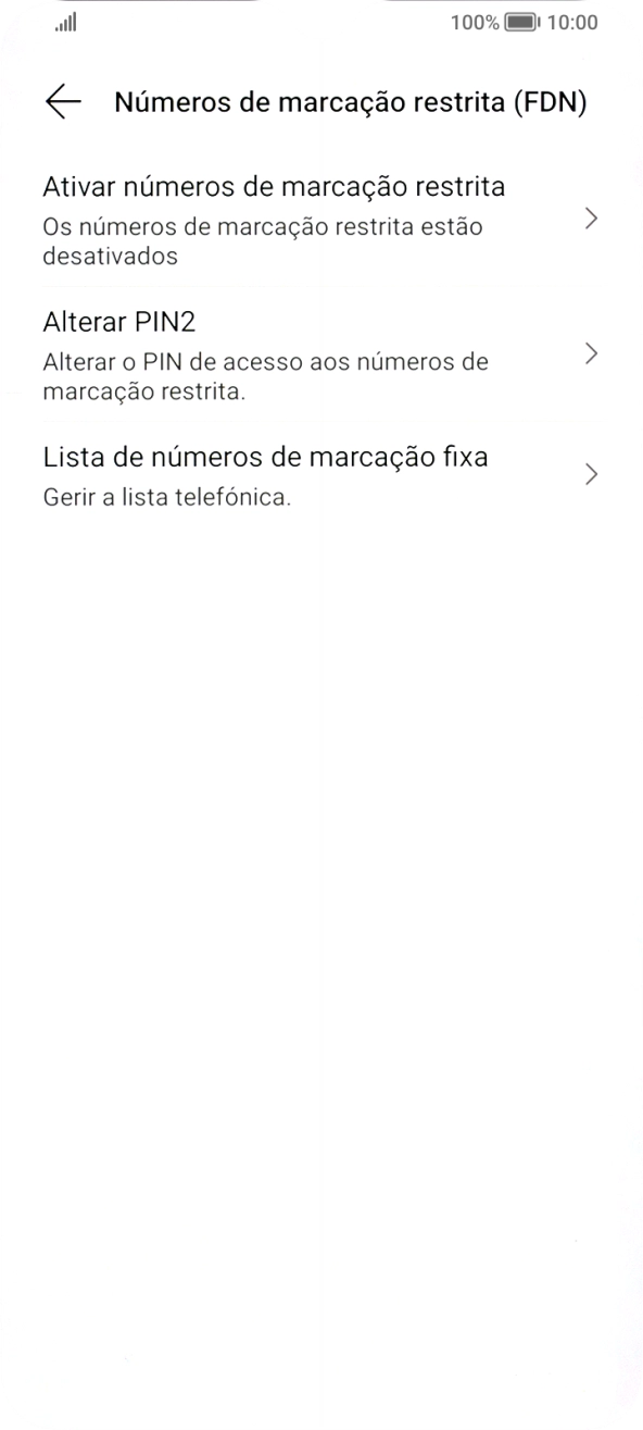 Prima Ativar números de marcação restrita para ativar a marcação permitida.