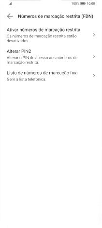 Prima Ativar números de marcação restrita para ativar a marcação permitida.