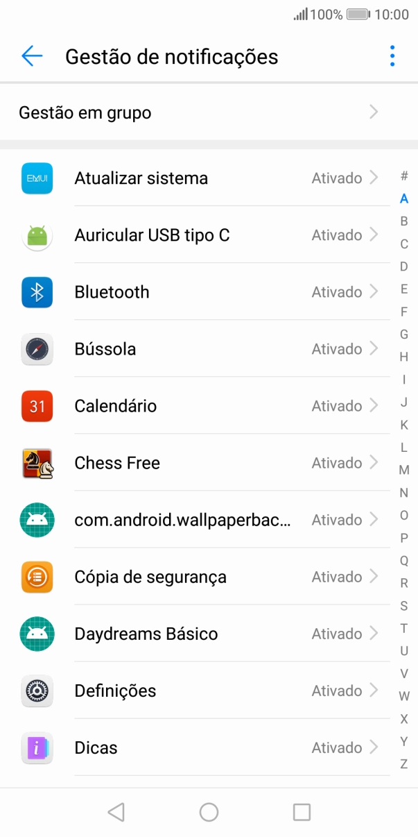 Prima a app pretendida.