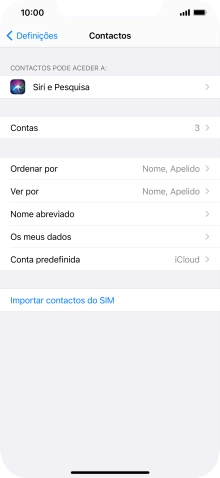 Prima Importar contactos do SIM.