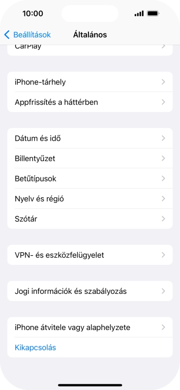Válaszd az „iPhone átvitele vagy alaphelyzete” lehetőséget.