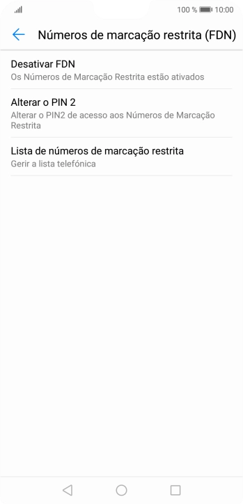 Prima Desactivar FDN para desativar a marcação permitida.