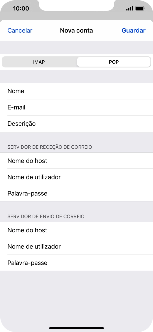Prima Guardar. A sua conta de e-mail está agora configurada. Se pretender escolher definições adicionais para o servidor de receção e envio, siga os passos seguintes.