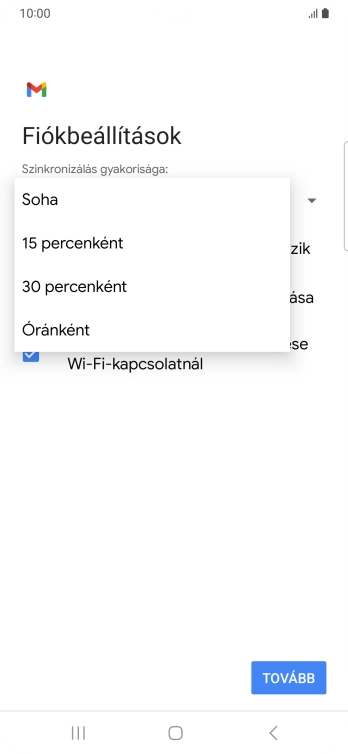 Válaszd ki a kívánt beállítást.