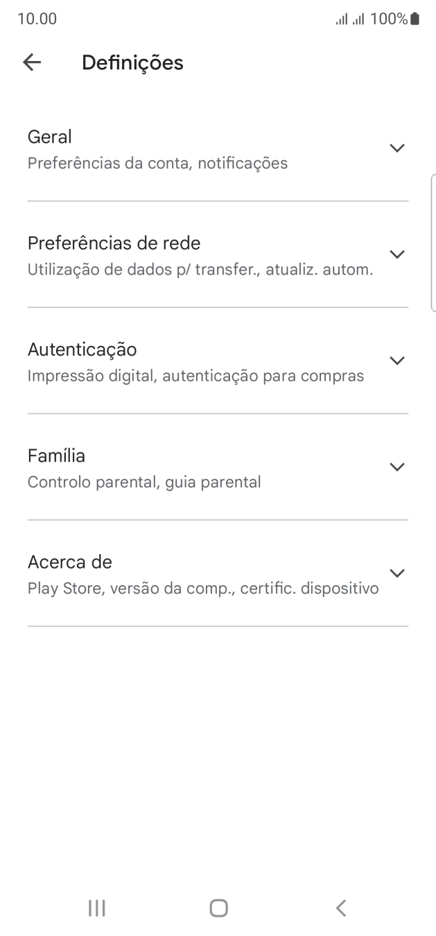 Prima Preferências de rede.