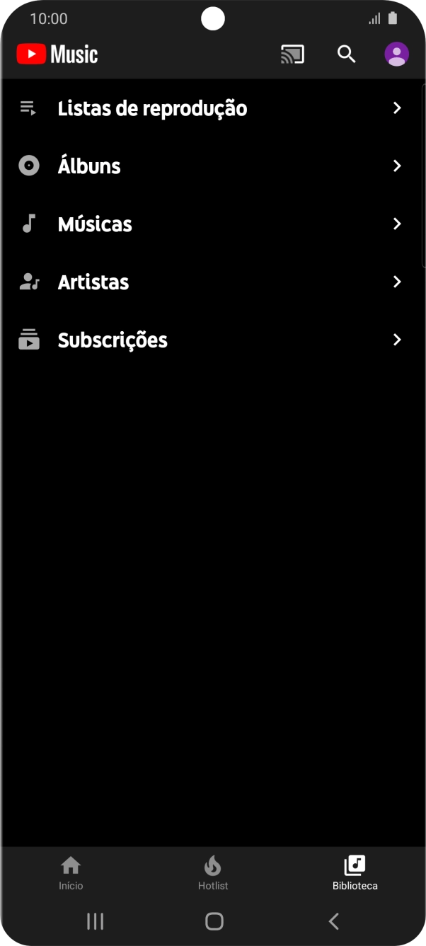 Prima a categoria pretendida e dirija-se ao ficheiro de música pretendido.