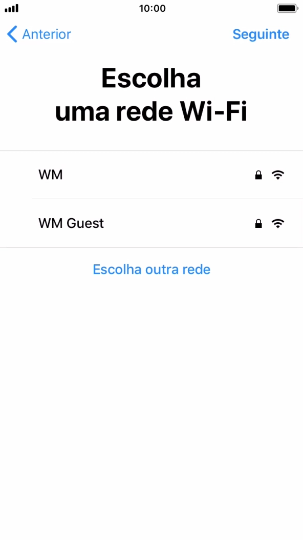 Prima a rede Wi-Fi pretendida.