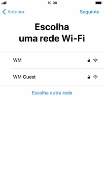 Prima a rede Wi-Fi pretendida.
