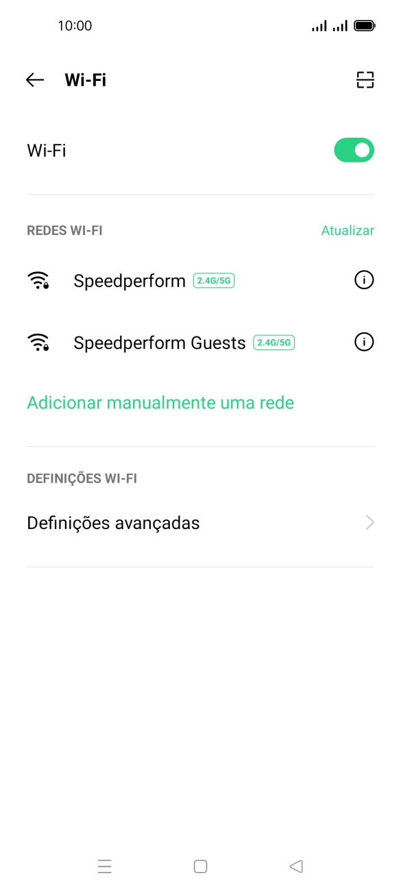 Prima a rede Wi-Fi pretendida.