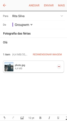 Prima ENVIAR quando terminar de escrever o seu e-mail.